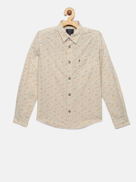 

Indian Terrain Boys Beige Regular Fit Printed Casual Shirt