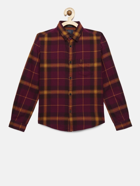 

Indian Terrain Boys Purple & Yellow Checked Regular Fit Casual Shirt