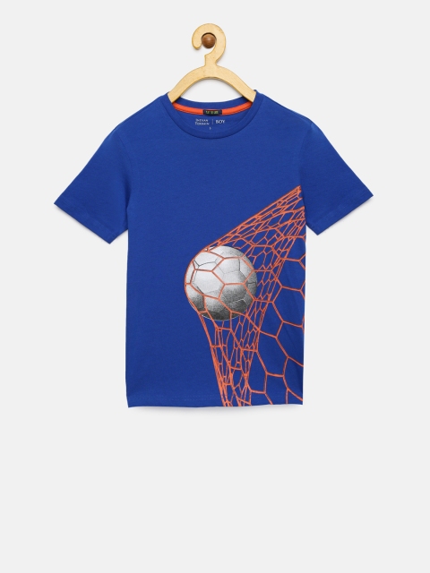 

Indian Terrain Boys Blue Printed Round Neck T-shirt