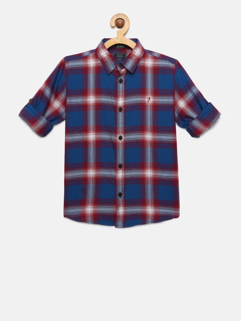 

Indian Terrain Boys Blue & Red Regular Fit Checked Casual Shirt