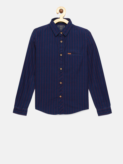 

Indian Terrain Boys Blue & Red Striped Regular Fit Casual Shirt