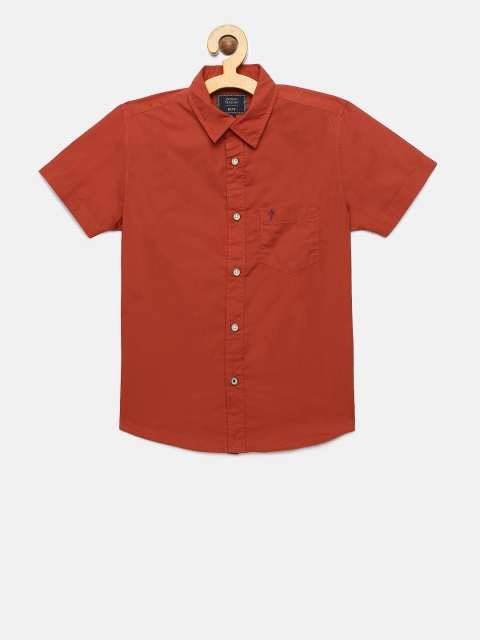 

Indian Terrain Boys Red Regular Fit Solid Casual Shirt