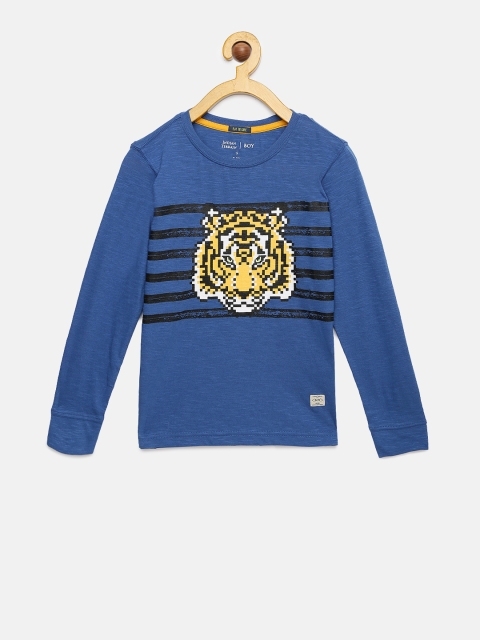 

Indian Terrain Boys Blue Printed Round Neck T-shirt