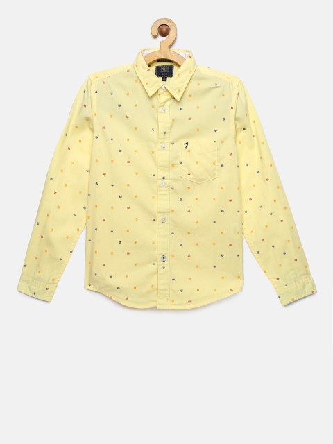 

Indian Terrain Boys Yellow Regular Fit Printed Casual Shirt