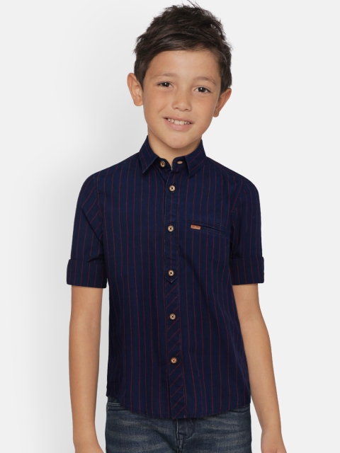 

Indian Terrain Boys Blue & Red Striped Regular Fit Casual Shirt