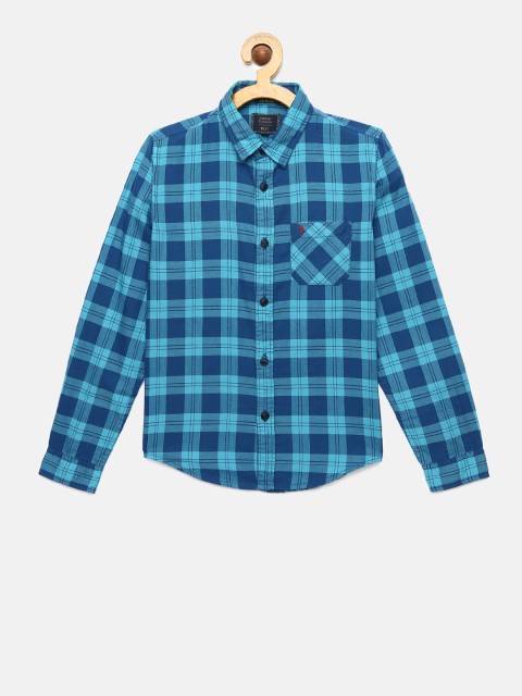 

Indian Terrain Boys Blue Regular Fit Checked Casual Shirt