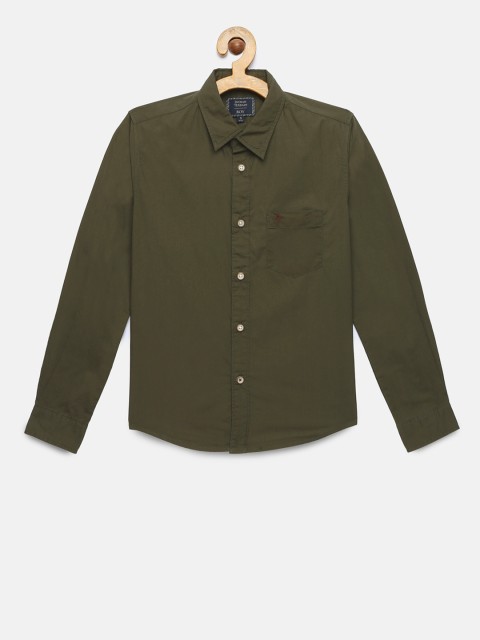 

Indian Terrain Boys Green Regular Fit Solid Casual Shirt