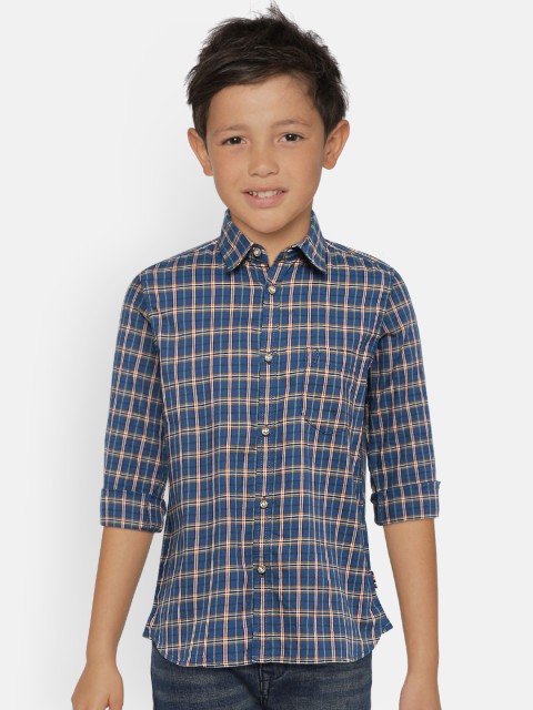 

Indian Terrain Boys Blue & Yellow Checked Casual Shirt