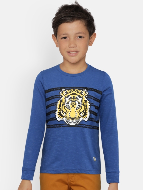 

Indian Terrain Boys Blue Printed Round Neck T-shirt