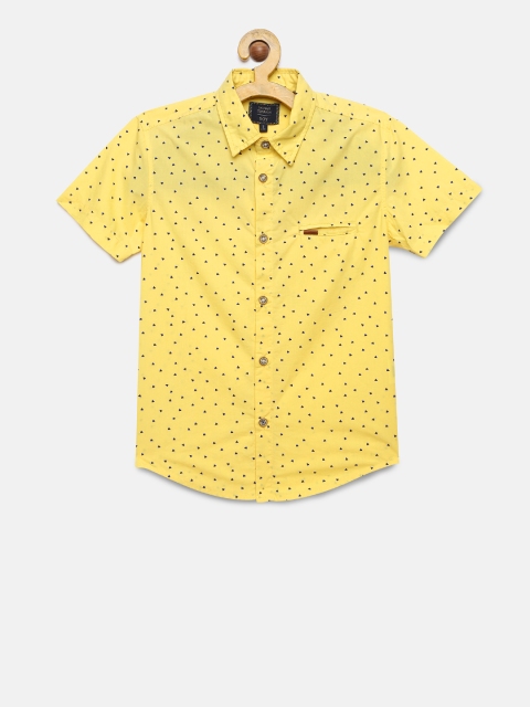 

Indian Terrain Boys Yellow & Blue Regular Fit Printed Casual Shirt