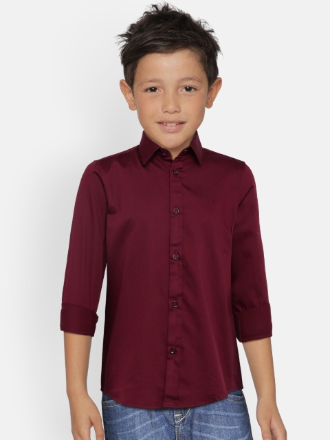 

Indian Terrain Boys Burgundy Regular Fit Solid Casual Shirt