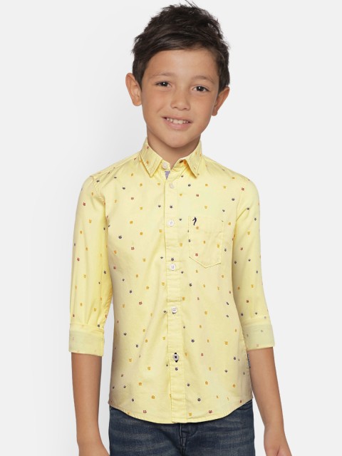 

Indian Terrain Boys Yellow Regular Fit Printed Casual Shirt