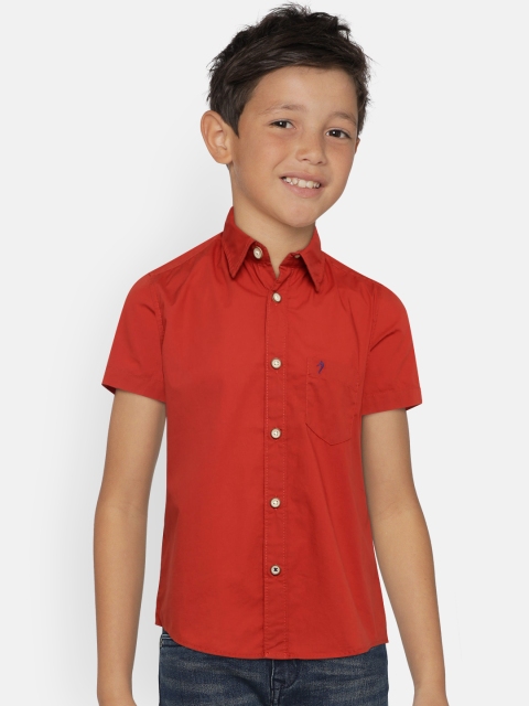 

Indian Terrain Boys Maroon Regular Fit Solid Shirt