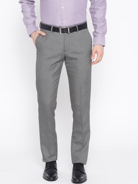

Blackberrys Men Grey Regular Fit Solid Formal Trousers