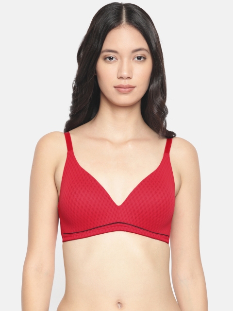 

Wacoal Red Self Design Non-Wired Freely PNW-Bra Lightly Padded Everyday Bra
