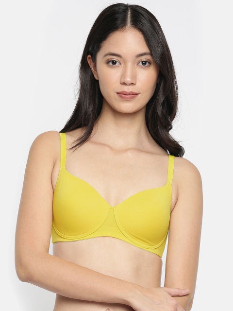 

Wacoal Yellow Solid Non-Wired Essentials PNW 3/4 cup-Bra Lightly Padded Everyday Bra