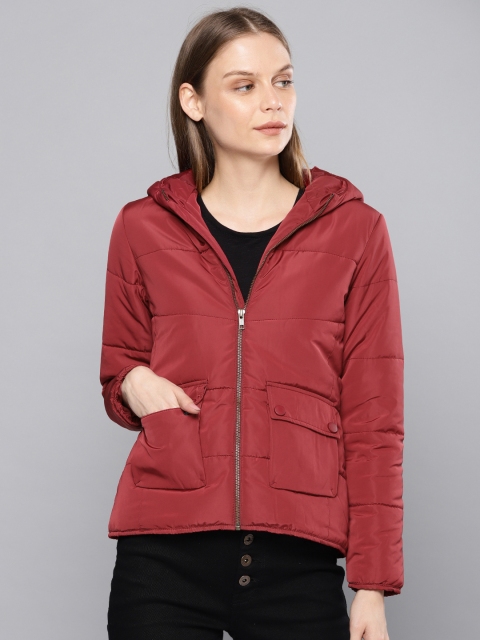 

Chemistry Edition Women Maroon Solid Puffer Jacket