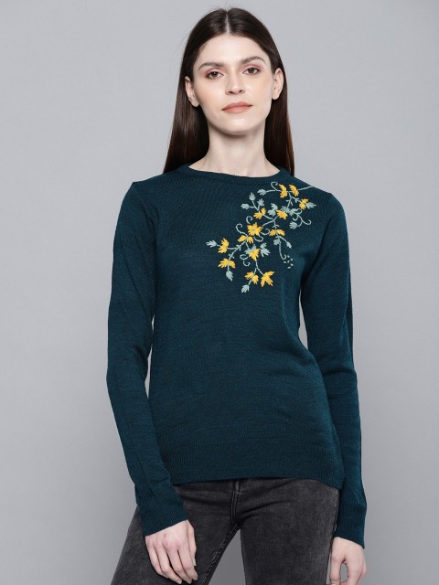 

Chemistry Edition Women Green Self Design Sweater