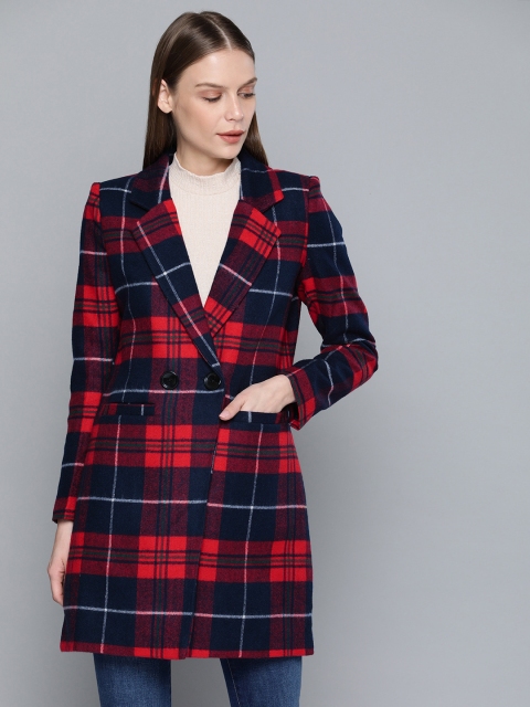 

Chemistry Edition Women Red Checked Tailored Jacket