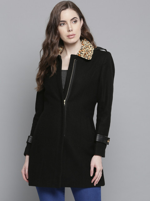 

Chemistry Edition Women Black Solid Longline Tailored Jacket