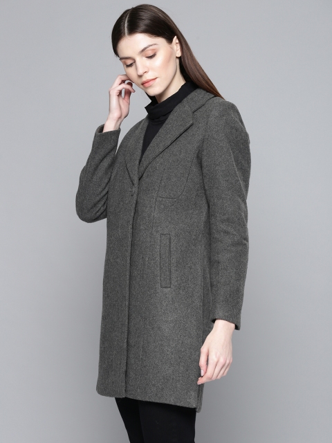 

Chemistry Edition Women Grey Solid Wool Longline Overcoat