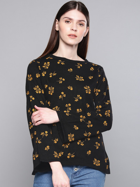 

Chemistry Edition Women Black Printed Sweater