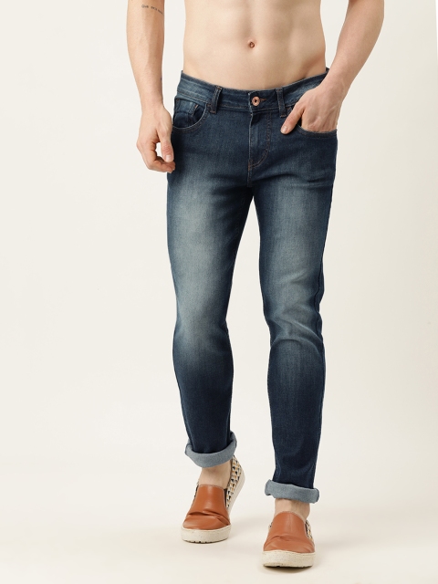 

Flying Machine Men Navy Blue Micheal Slim Tapered Fit Heavy Fade Stretchable Jeans