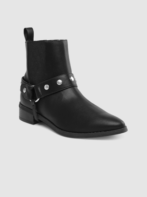 

Vero Moda Women Black Solid High-Top Flat Boots