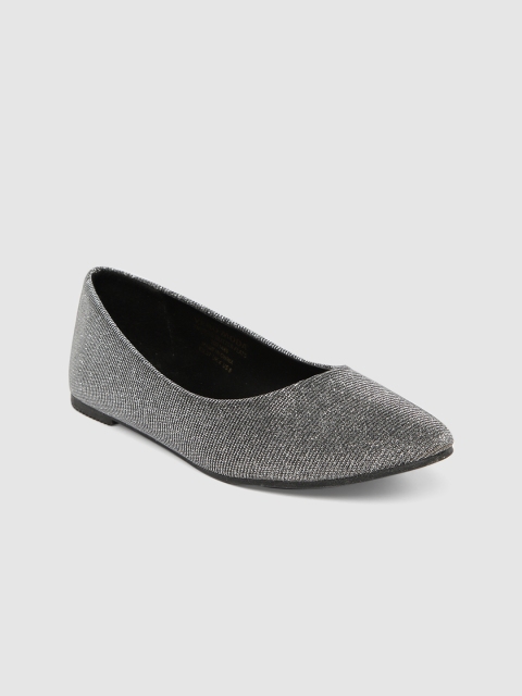 

Vero Moda Women Silver-Toned Embellished Ballerinas