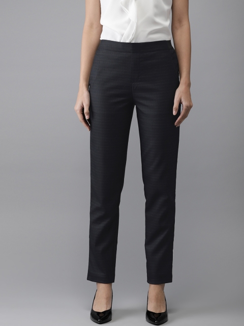 

Moda Rapido Women Black Regular Fit Checked Formal Trousers
