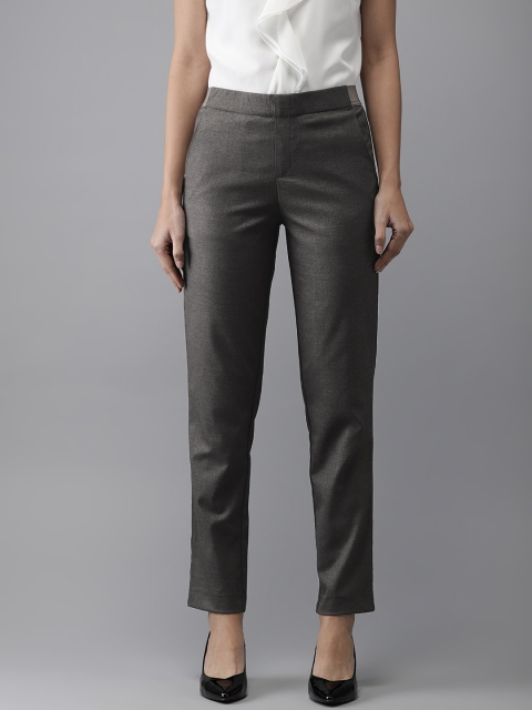 

Moda Rapido Women Charcoal Grey Regular Fit Solid Formal Trousers