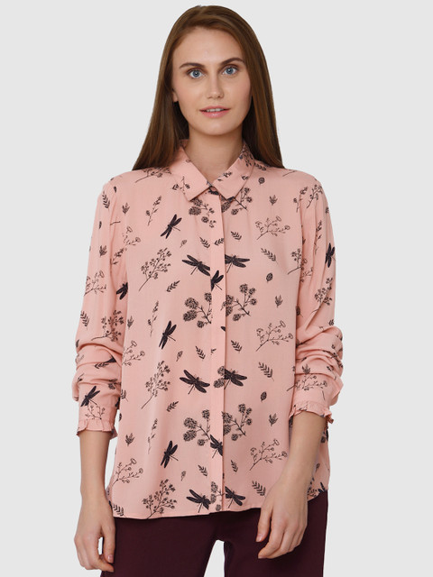 

Vero Moda Women Pink Printed Casual Shirt