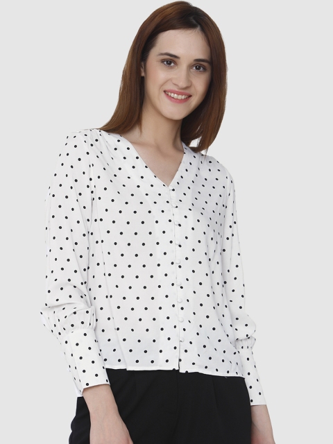 

Vero Moda Women White Printed Regular Fit Top