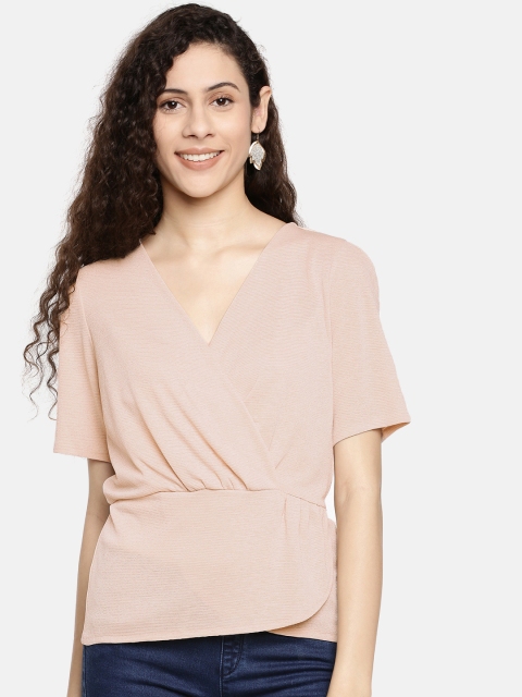 

Vero Moda Women Nude-Coloured Self Design Cinched Waist Top