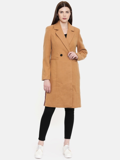 

Vero Moda Women Camel Brown Solid Overcoat