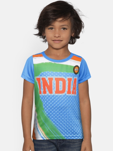 

GAME BEGINS Boys Blue Printed Round Neck T-shirt