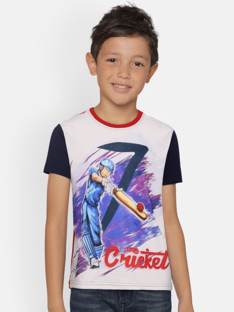 

GAME BEGINS Boys White Printed Round Neck T-shirt