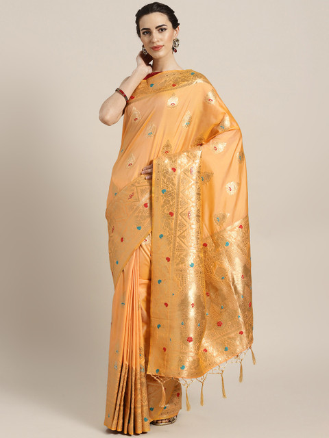 

Chhabra 555 Yellow & Golden Handloom Woven Design Banarasi Saree