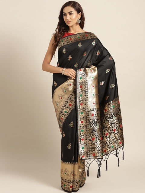 

Chhabra 555 Black & Golden Woven Design Banarasi Saree