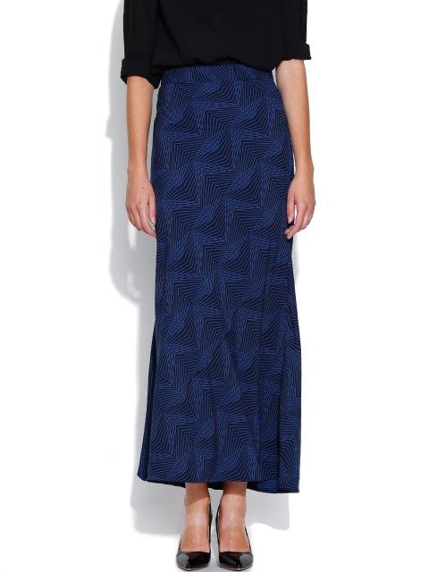 

Tokyo Talkies Blue Printed Maxi Skirt