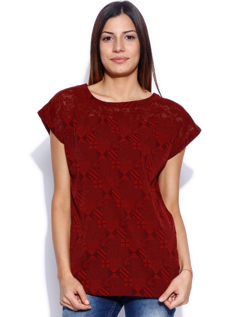 

Tokyo Talkies Brick Red Printed Top