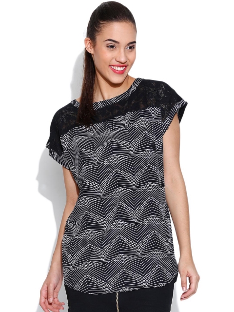 

Tokyo Talkies Black Printed Top