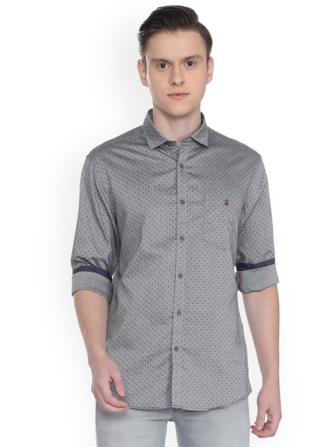 

Louis Philippe Jeans Men Grey Slim Fit Printed Casual Shirt