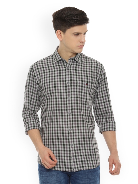 

Louis Philippe Jeans Men Grey & Purple Slim Fit Checked Casual Shirt