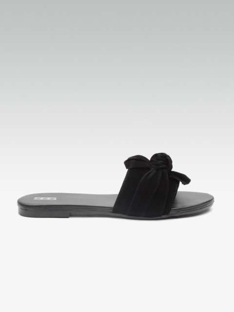 

Street Style Store Women Black Solid Open Toe Flats