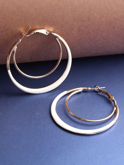 

PRITA White Gold Plated Enamelled Circular Hoop Earrings