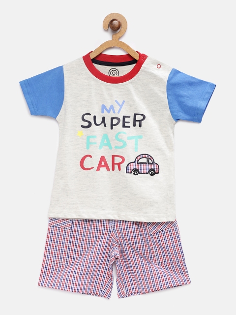 

TAMBOURINE Boys Blue & Red Printed T-shirt with Shorts