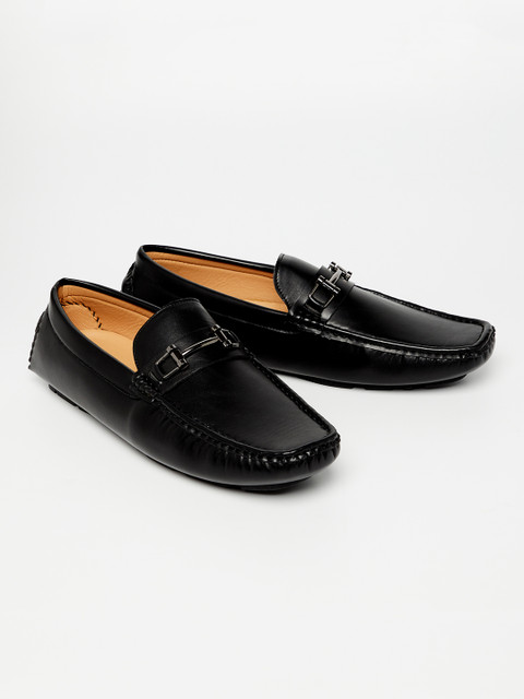 

CODE by Lifestyle Black Solid Semi-Formal Horse-Bit Loafers