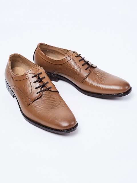 

CODE by Lifestyle Tan Brown Textured Leather Formal Derbys