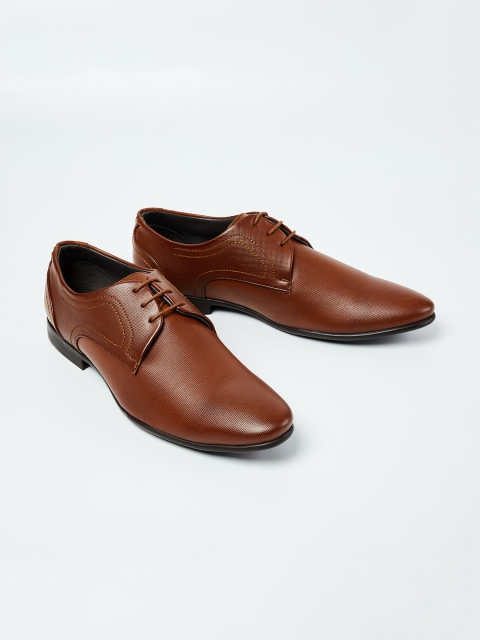 

Code Men Brown Textured Formal Derbys